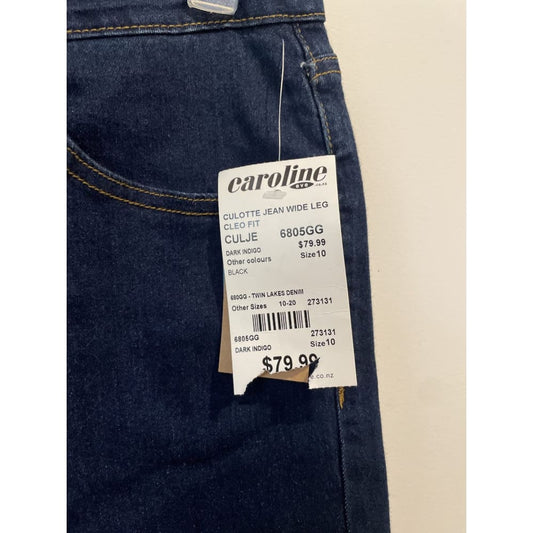 Bnwt twin lakes size 10 cleo fit wide leg cullotte jean rrp $79.99 - pants clothing & fashion - pants women’s apparel