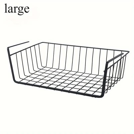 Large black kitchen under shelf hanging basket - household storage bags home&living materials