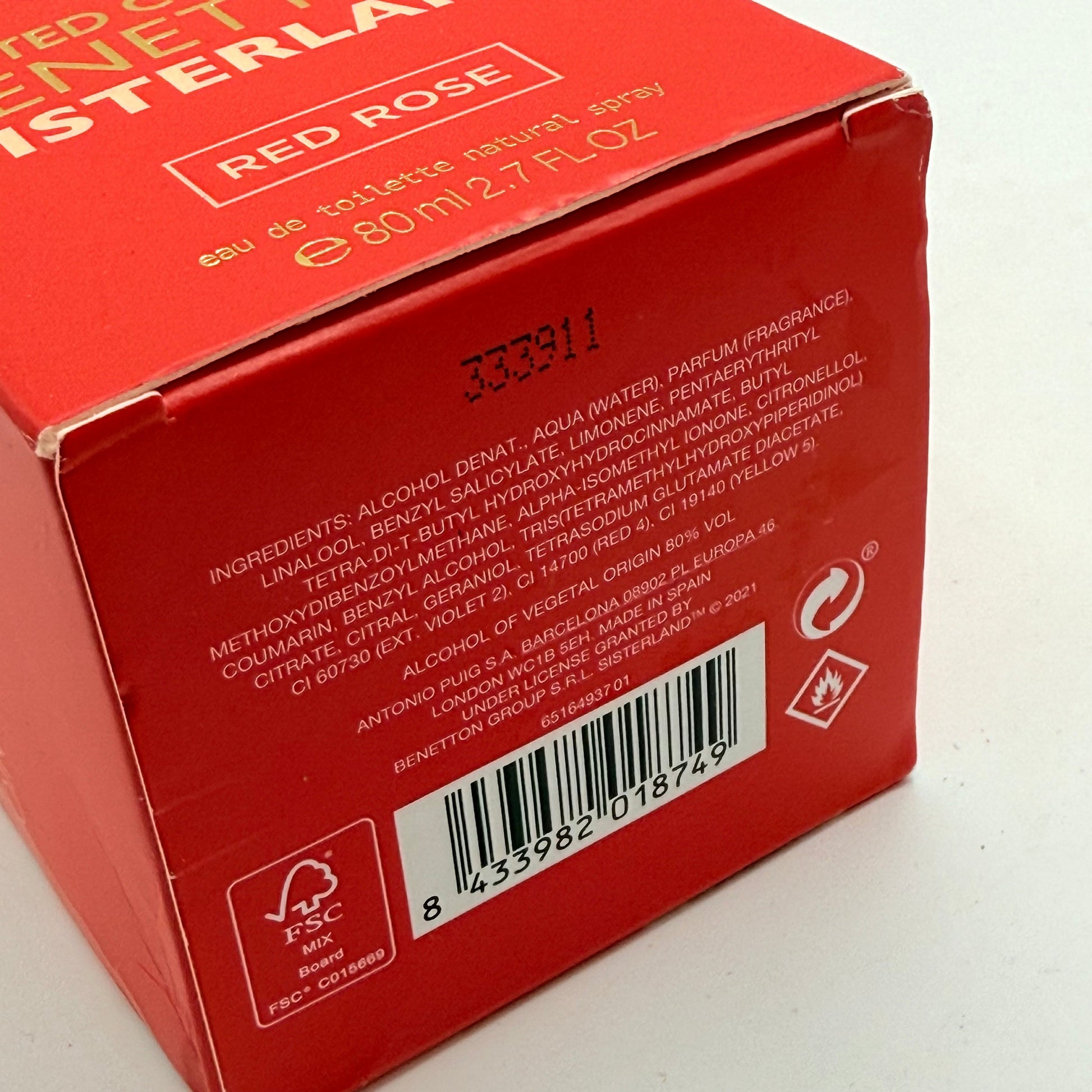 United colors of benetton. Sisterland red rose eau de toilette 80ml - eaux de toilette health and wellness