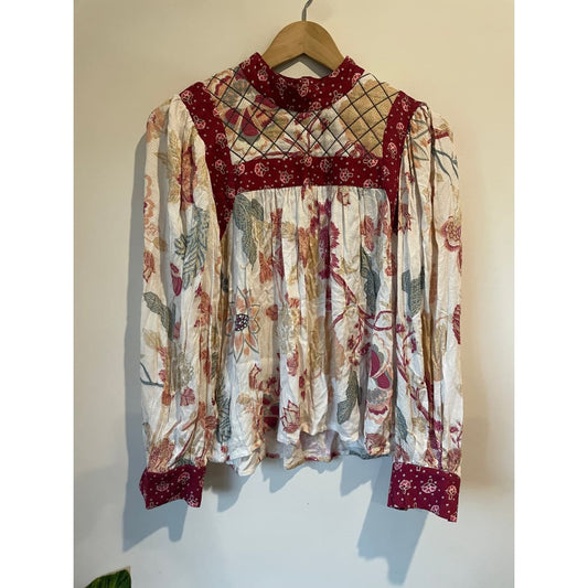 Brand new urbn uk cut label branded clothing – size s | excellent condition - floral print top - 100% viscose - blouses