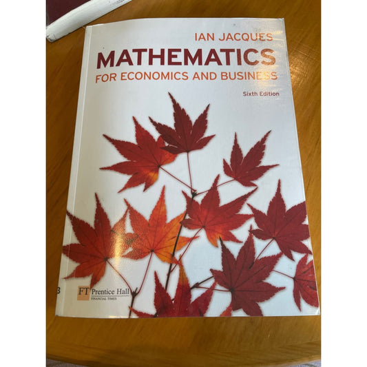 Mathematics for economics and business - print books book - condition: used - economics - mathematics printed media