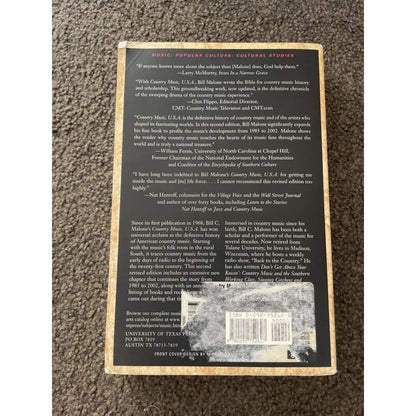 Country music u.s.a. - bill c. Malone - print books book - condition: used - music - non-fiction printed media