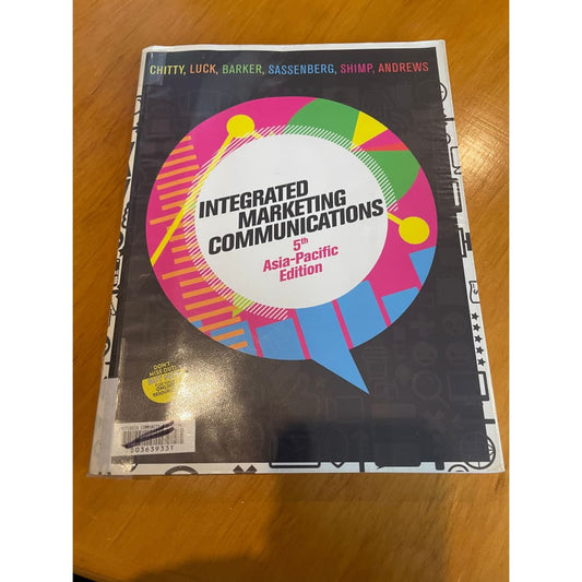 Integrated marketing communications - 5th asia pacific edition - print books book - business - condition: used