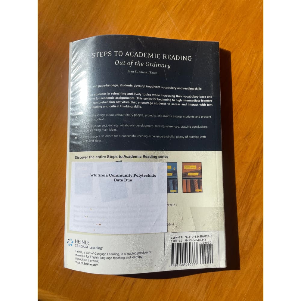 Steps to academic reading - out of the ordinary - print books book - education printed media