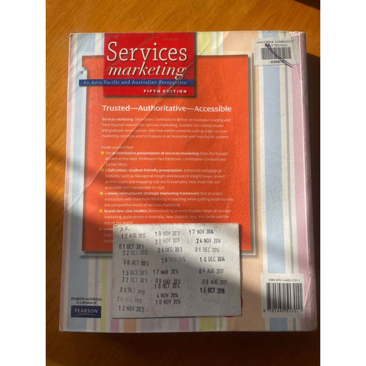Services marketing - an asia-pacific and australian perspective - print books book - business - condition: used