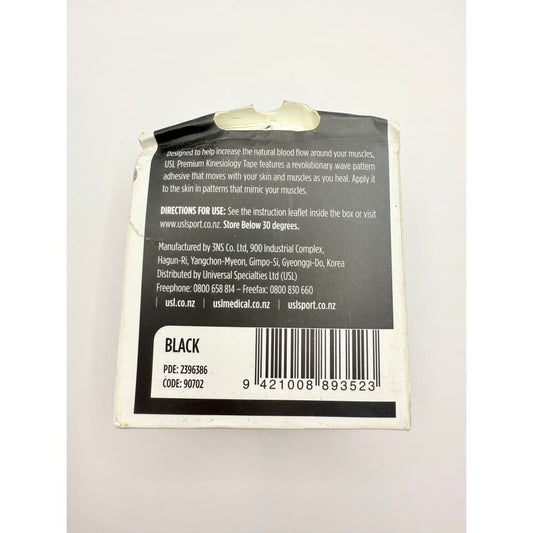 Usl sport premium kinesiology tape - latex free 5cm x 5m - black - medical tape & bandages health and wellness
