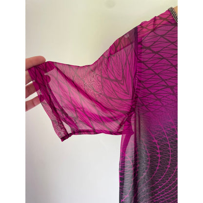 Vamp size 8 sheer abstract top - blouses condition: used - top women’s apparel