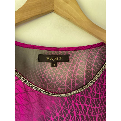Vamp size 8 sheer abstract top - blouses condition: used - top women’s apparel