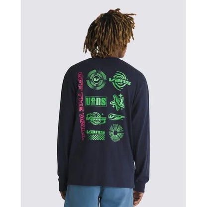 Vans size s logo space long sleeve t-shirt - t-shirts tops men’s apparel