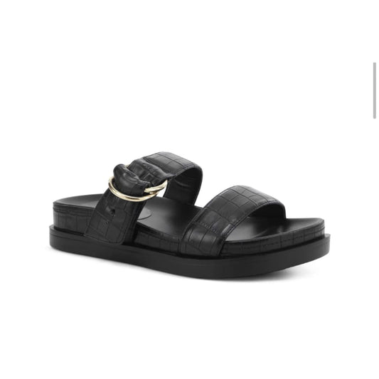 Verali size 40 oslo slides in black croc - sandals clothing & fashion - sandals women’s shoes