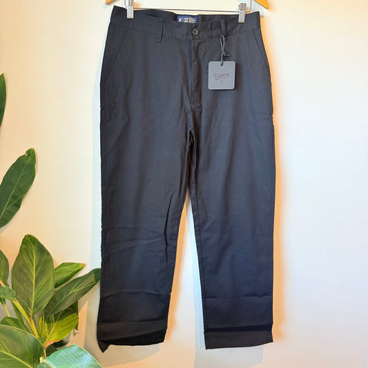 Victory size 32 men’s classic cotton chinos - black - chinos bottoms men’s apparel