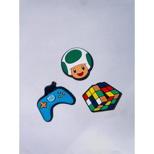 3x video game themed shoe charms - shoe accessories clogs - shoe accessories - shoe charms fashion accessories
