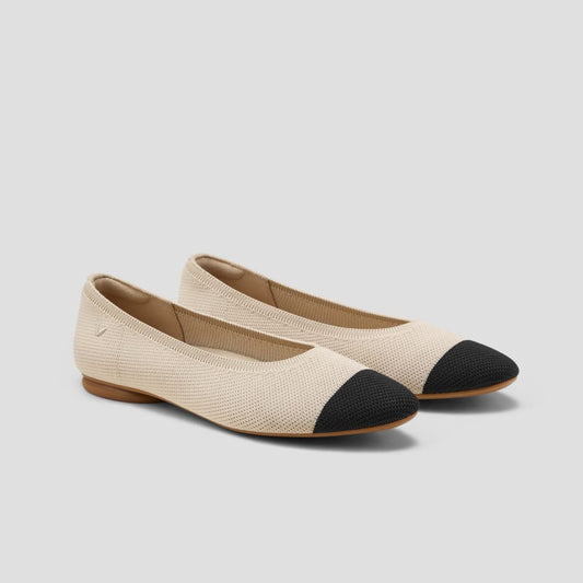 Vivaia almond-toe ballet flats (tamia 2.0) – almond black – size 8 - flats what’s new printed media