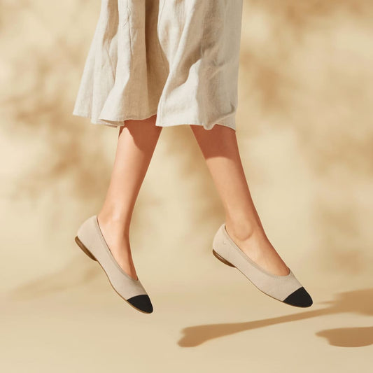 Vivaia almond-toe ballet flats (tamia 2.0) – almond black – size 8 - flats what’s new printed media