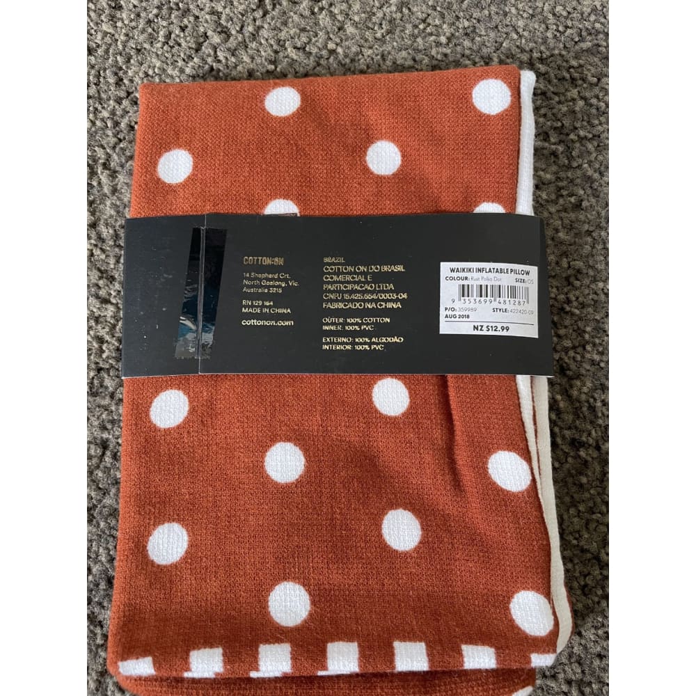 Cotton on waikiki inflatable pillow – 25 × 41 cm – brand new – multiple styles - terracotta - throw pillows home &