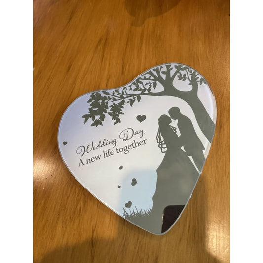Wedding day glass wall hanging plaque – a keepsake to treasure - decorative plaques seasonal & holidays decorations