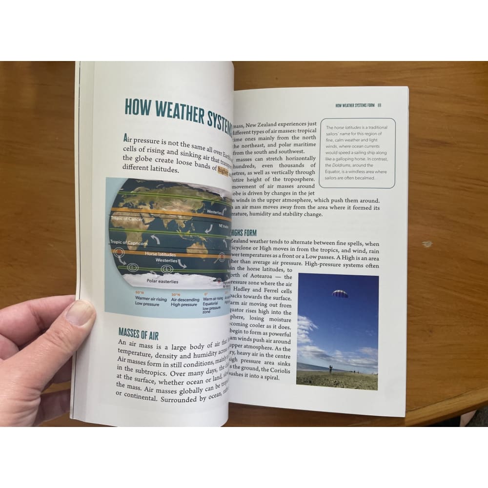 Weather and climate new zealand by sandra carrod – understand aotearoa’s changing skies - print books book - geography