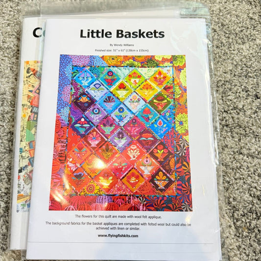 Wendy williams “little baskets” quilt pattern book – 51″ × 61″ wool-felt appliqué project | brand new - home decor