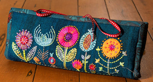Wendy williams thread book pattern – “flower garden” wool appliqué project | brand new sewing pattern - thread & yarn