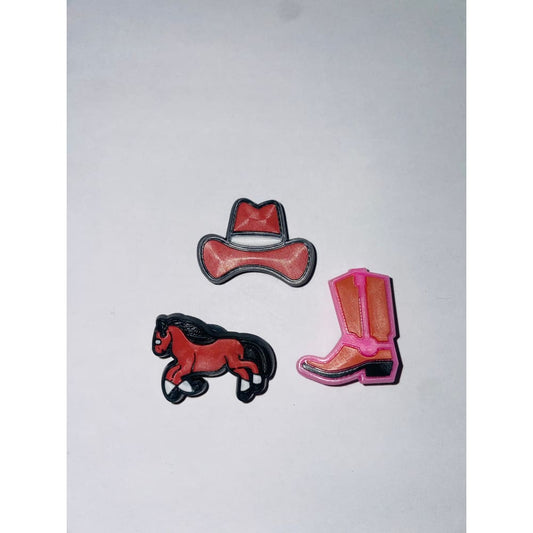 3x cowboy shoe charms - shoe accessories clogs - shoe accessories - shoe charms fashion accessories