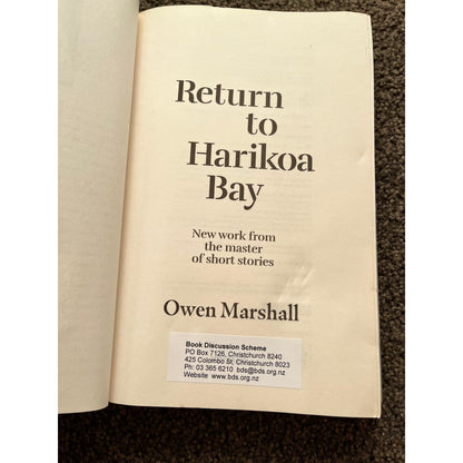 Return to harikoa bay by owen marshall - books printed media