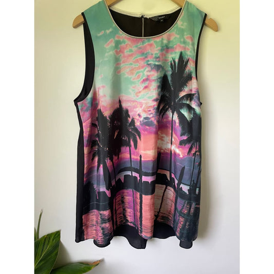Whistle palm tree print top – size 16 | long length | excellent condition - clothing tops condition: used - top women’s