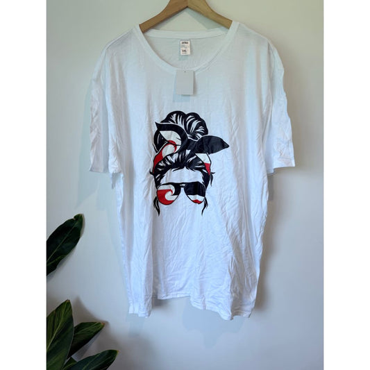 Anko size 3xl nz printed crew tee white - clothing tops top women’s apparel
