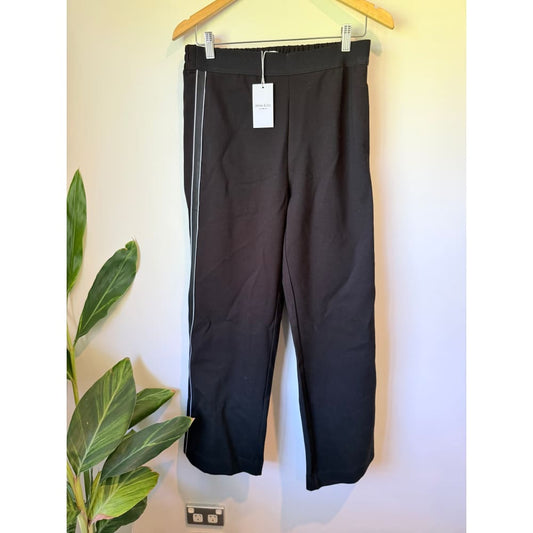 White & co cropped track pants – size 10 | black with white stripe | brand new - track pants bottom women’s apparel