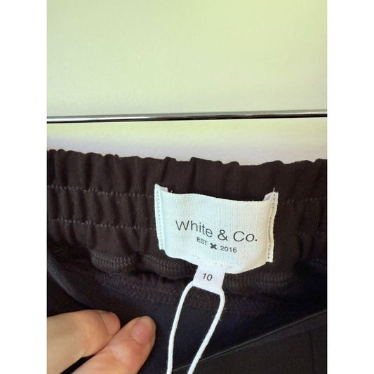 White & co cropped track pants – size 10 | black with white stripe | brand new - track pants bottom women’s apparel