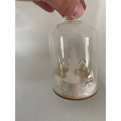 Winter wonderland glass dome ornament | serene woodland scene – brand new - holiday ornaments christmas decorations