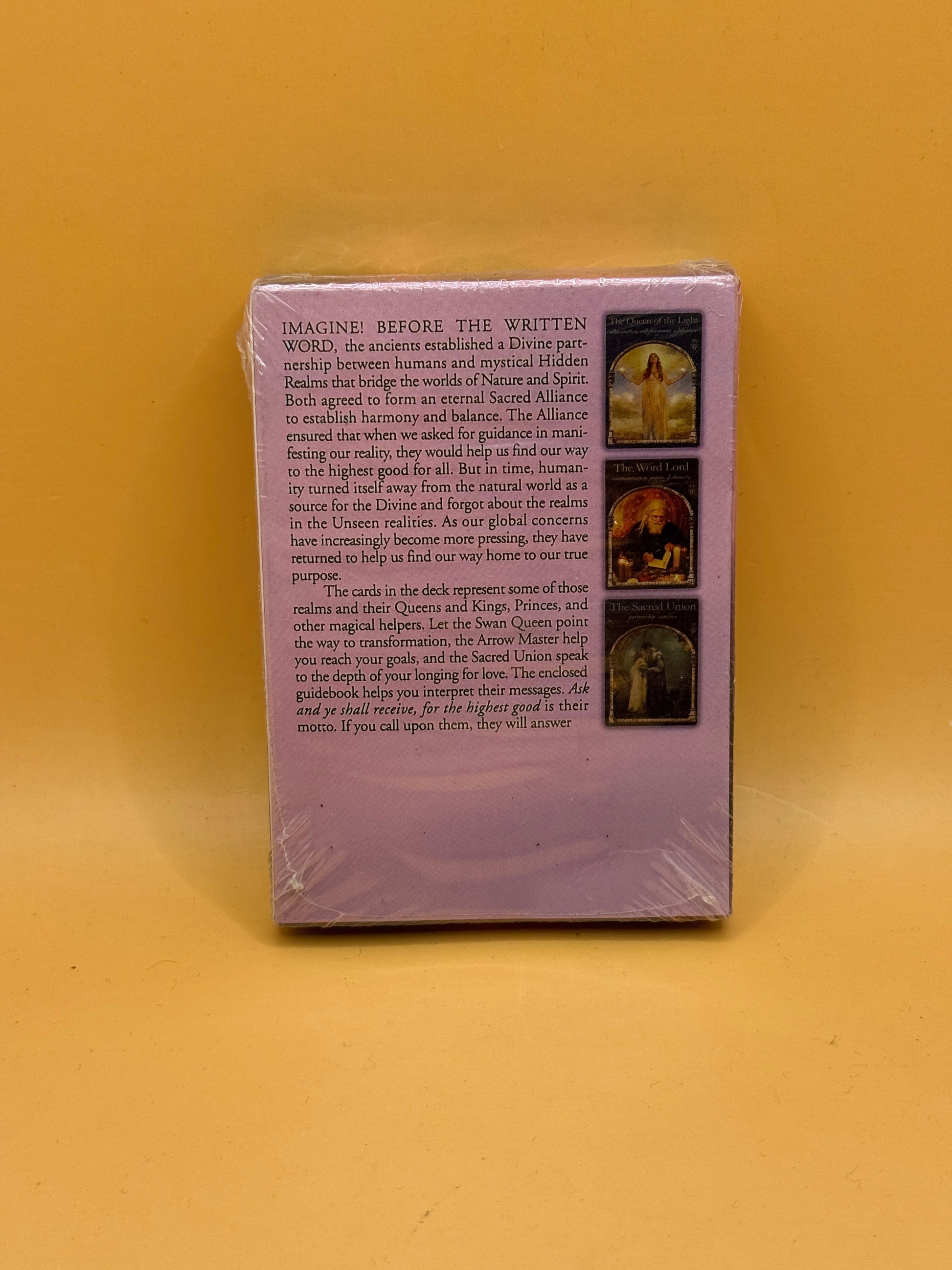 Wisdom of the Hidden Realms Oracle Cards back packaging