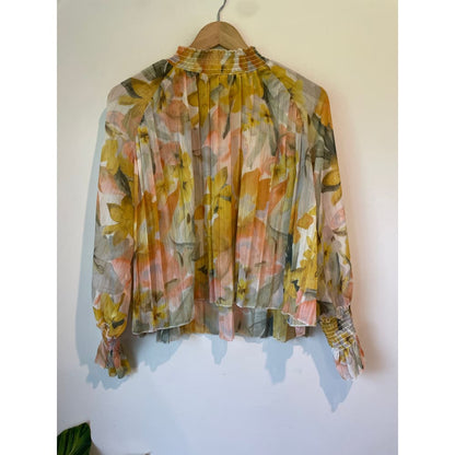 Shein floral stand shift blouse size s - clothing tops blouse - clothing & fashion - long sleeve - top women’s apparel
