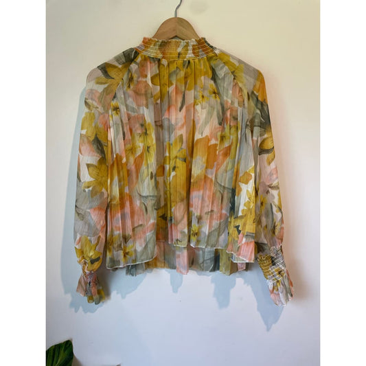 Shein floral stand shift blouse size s - clothing tops blouse - clothing & fashion - long sleeve - top women’s apparel