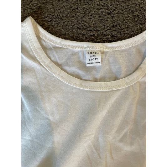 2x shein kids white singlet tops 13-14y - clothing tops baby clothing - kids - singlet - top children’s apparel