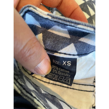 Junk food geometric print denim shorts size xs - denim shorts bottom - clothing & fashion - condition: used - shorts