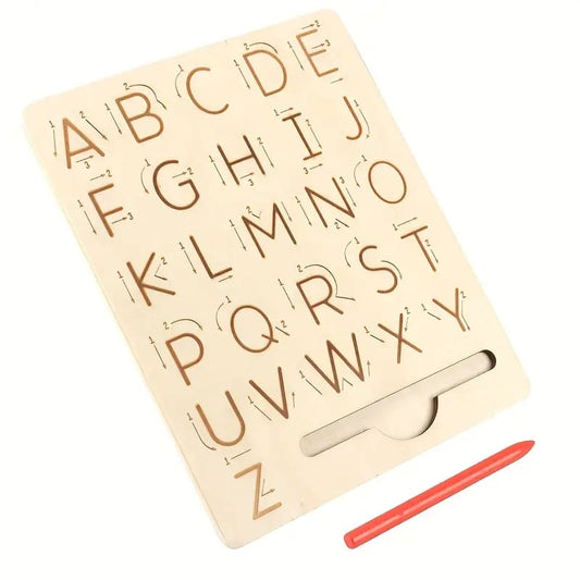 Wooden alphabet tracing board – double-sided learning toy for kids – brand new - educational toys educational - toys