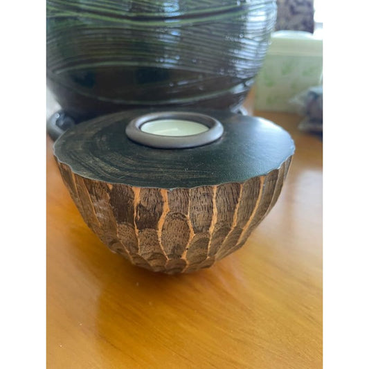 Enamorata carved wooden tealight holder - candle holders candle holders - candles & holders - home & living