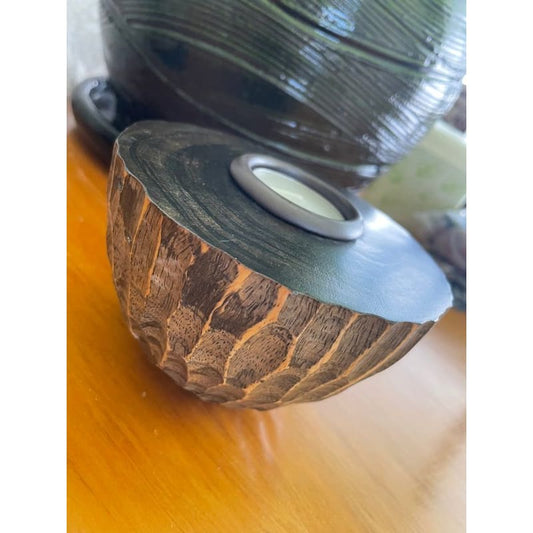 Enamorata carved wooden tealight holder - candle holders candle holders - candles & holders - home & living