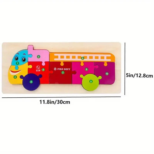 Wooden puzzle – fire truck design | educational toy for kids – brand new - wooden & pegged puzzles educational - toys