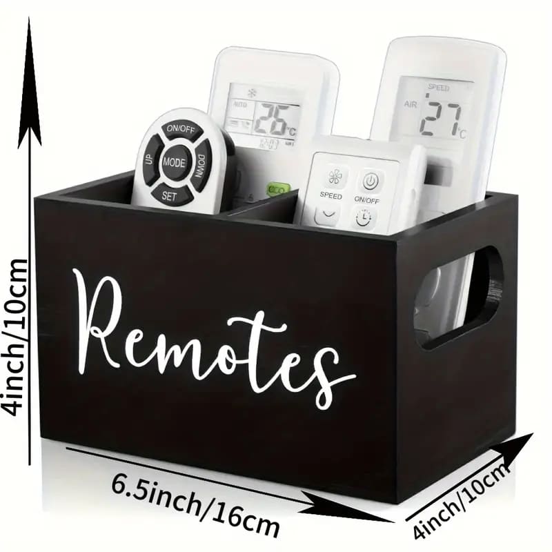 Wooden remote storage box | organiser for remotes stationery & more – brand new - household storage containers