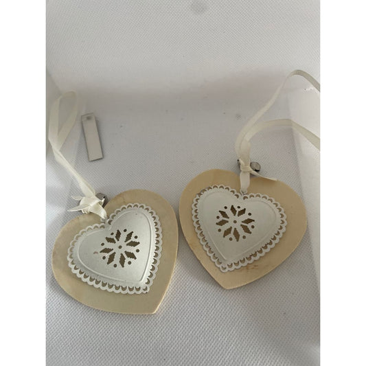 Heart-shaped wooden christmas ornaments - holiday ornaments christmas decorations - seasonal & holidays decorations