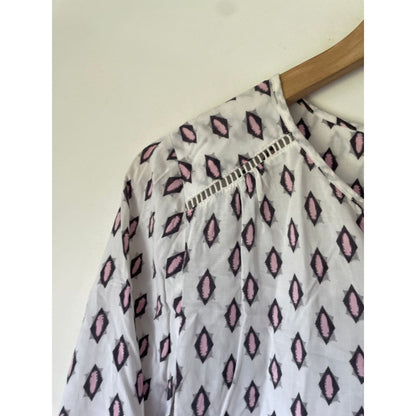 Yarra trail size 10 white geometric print viscose top – excellent condition - blouses condition: used - top women’s