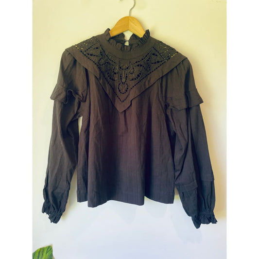 Yas cotton mock neck blouse – size s (brand new cut-label) - blouses blouse - bnew label cut branded clothing