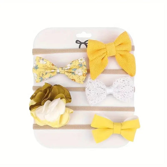 Stretchy baby bows - 5 pc - headbands baby accessories children’s apparel