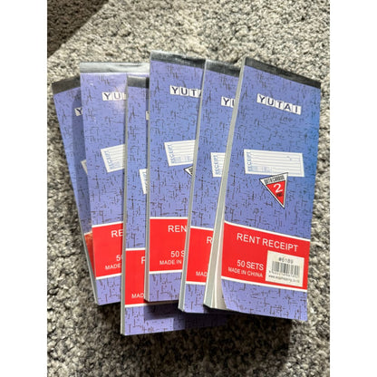 6-pack yutai rent / money receipt books - business forms & receipts stationery