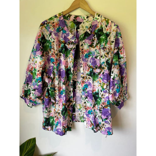 Zafina floral top – size 10 – brand new - blouses clothing & fashion - designer clearance - long sleeve - top women’s