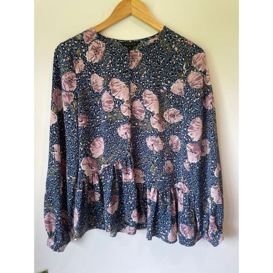 Zafina size 10 floral top - clothing tops blouse - clothing & fashion - designer clearance - top women’s apparel