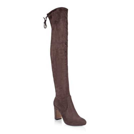 Verali size 38 zeebra over the knee boots - chocolate microsuede - boots boots - clothing & fashion women’s shoes