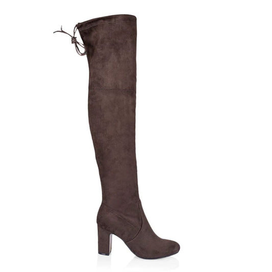 Verali size 38 zeebra over the knee boots - chocolate microsuede - boots boots - clothing & fashion women’s shoes