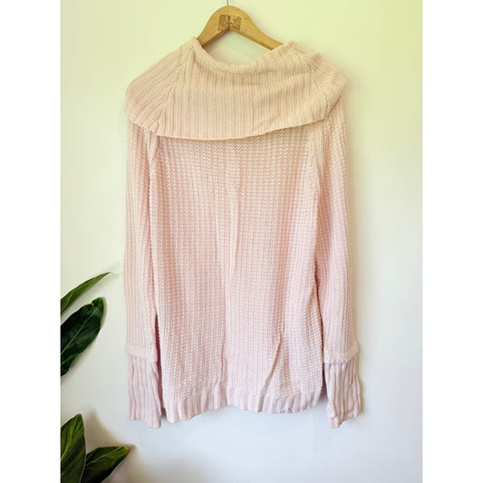 Zest pale pink cable knit cowl neck sweater – size s | cosy relaxed fit - sweaters condition: used - top women’s apparel
